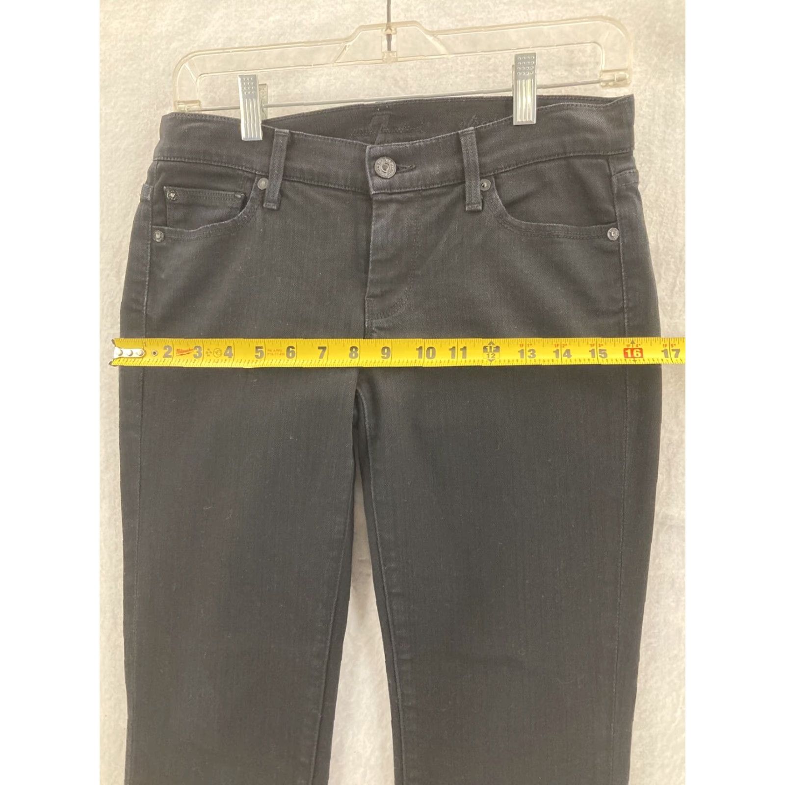 7 For All Mankind 7 For All Mankind Jeans Womens 26 Black Straight Leg Denim Regular Fit Size 26" / US 2 / IT 38 - 4 Thumbnail
