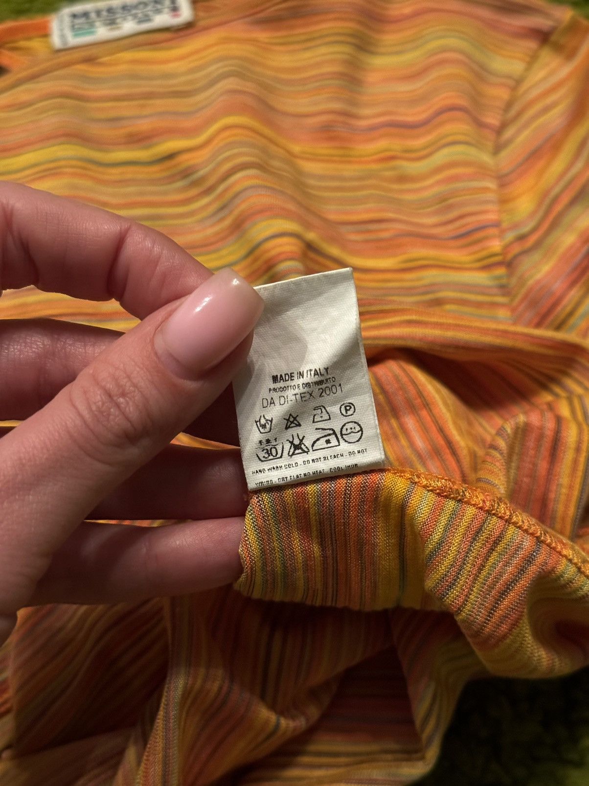 Designer × Missoni × Vintage Missoni 1990s vintage coloured striped t-shirt Size M / US 6-8 / IT 42-44 - 6 Thumbnail