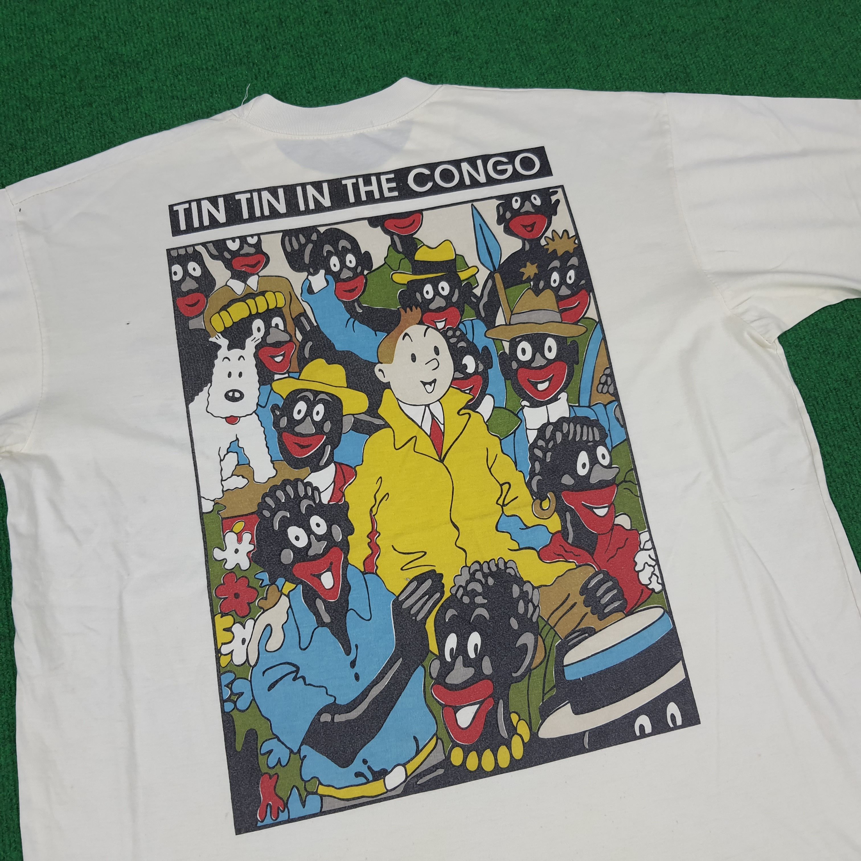 Vintage Vintage The Adventure of Tintin in The Congo T-shirt Size US XL / EU 56 / 4 - 2 Thumbnail