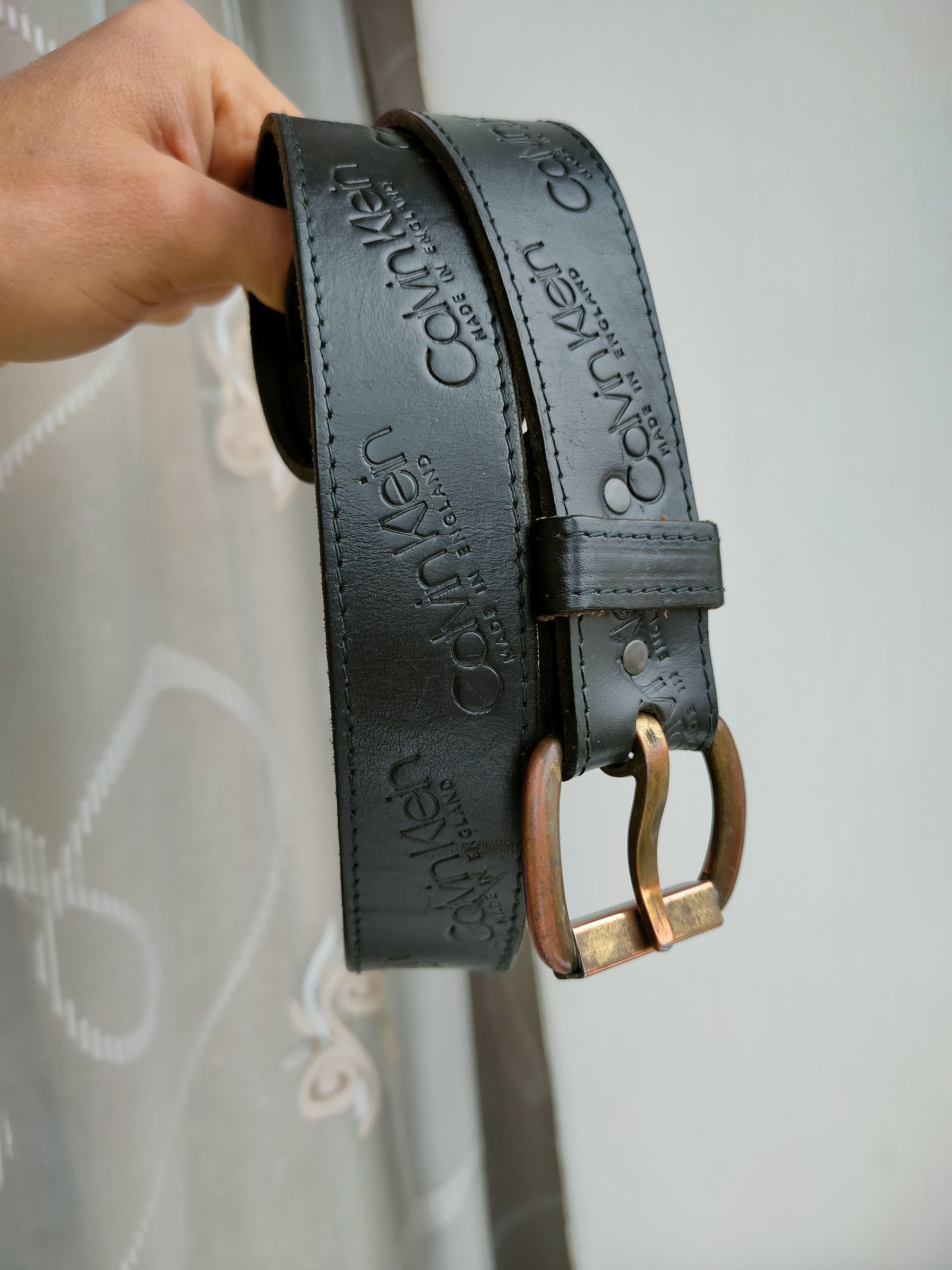 Calvin Klein Vintage Calvin Klein Leather Belt Vintage Made in England Size ONE SIZE - 2 Thumbnail