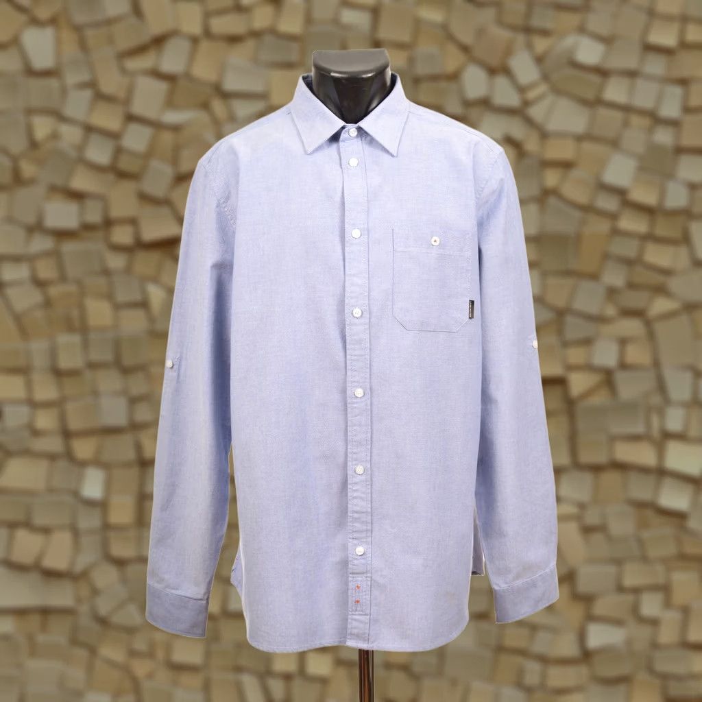 Vintage Land Rover Mens Oxford Button-Up Shirt XL Blue Oxford Shirt Mens XL Long Sleeve Button-Up Brown? Size US XL / EU 56 / 4 - 1 Thumbnail