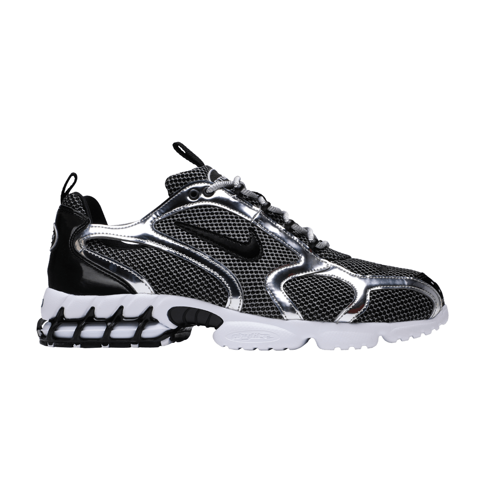 image of Stussy X Air Zoom Spiridon Caged 2 Pure Platinum Shoes in Black, Men's (Size 6)