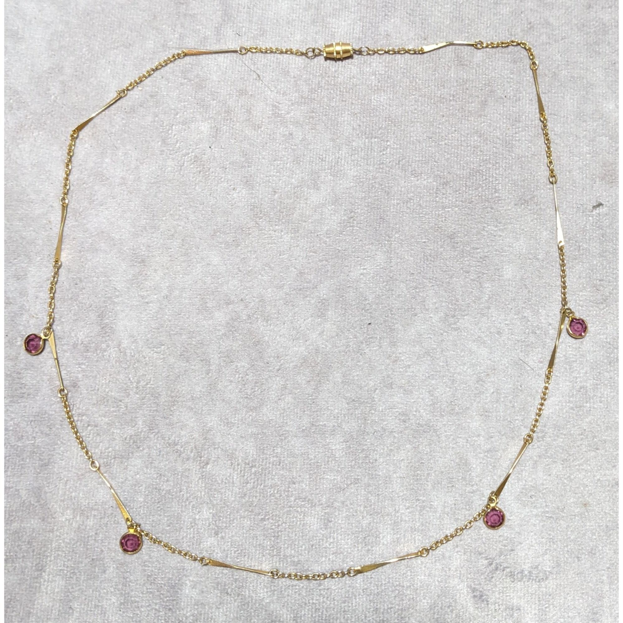 Other Abstract Gold Chain Necklace With Purple Gems Size ONE SIZE - 8 Thumbnail