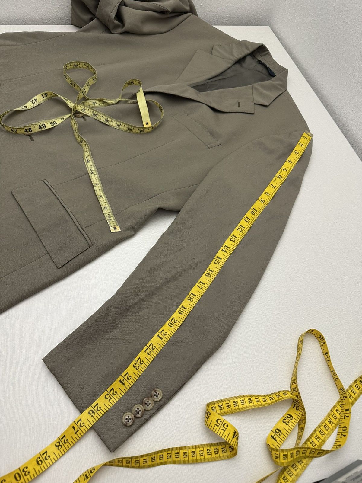 Polo Ralph Lauren Polo RL 100% Virgin Wool Blazer 44L Taupe Made in Italy Size 44L - 11 Thumbnail