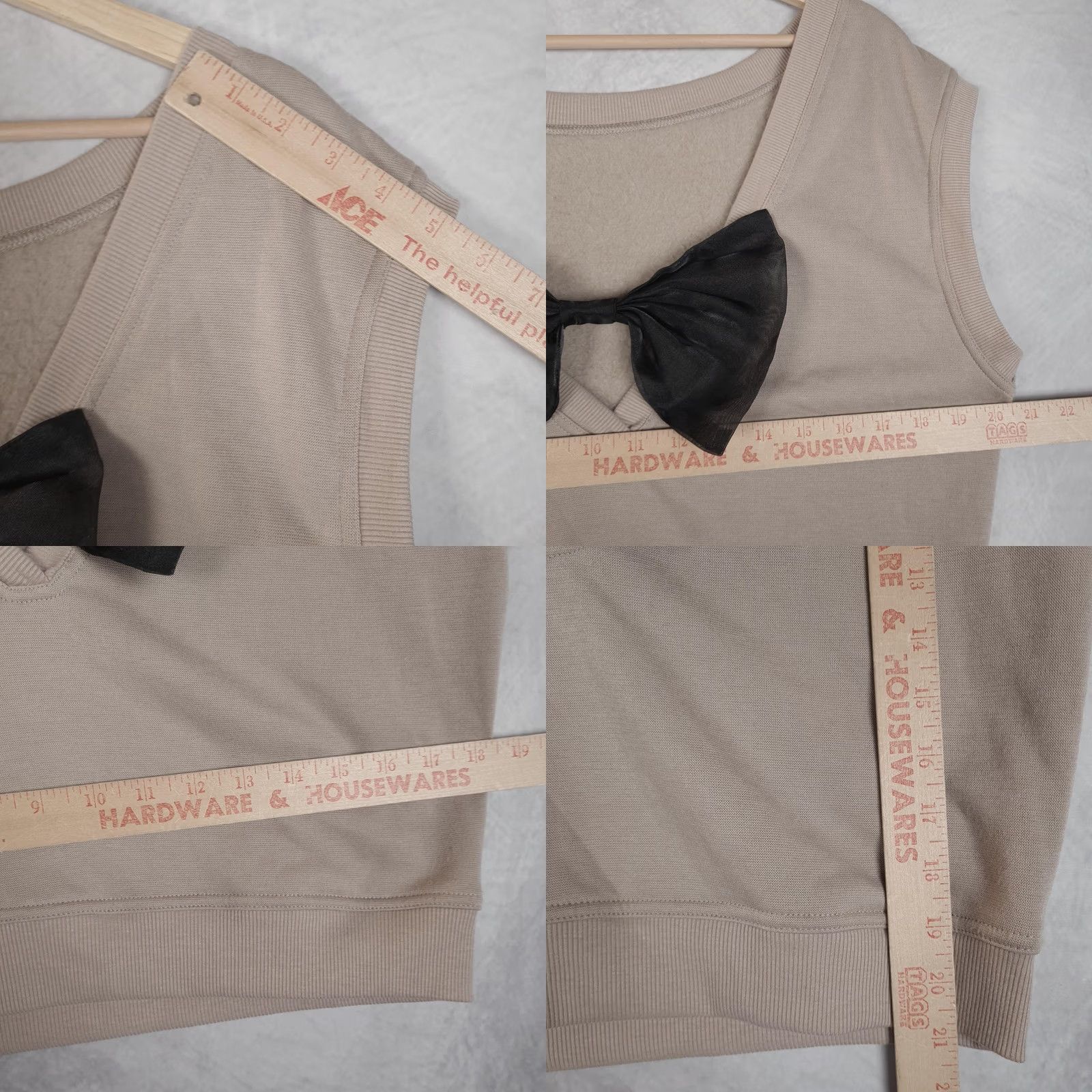 Anthropologie Maeve by Anthropologie Sweater Vest Womens XS Beige Bow Back Knit Sleeveless Crew Neck Casual Layering Size XS / US 0-2 / IT 36-38 - 10 Thumbnail