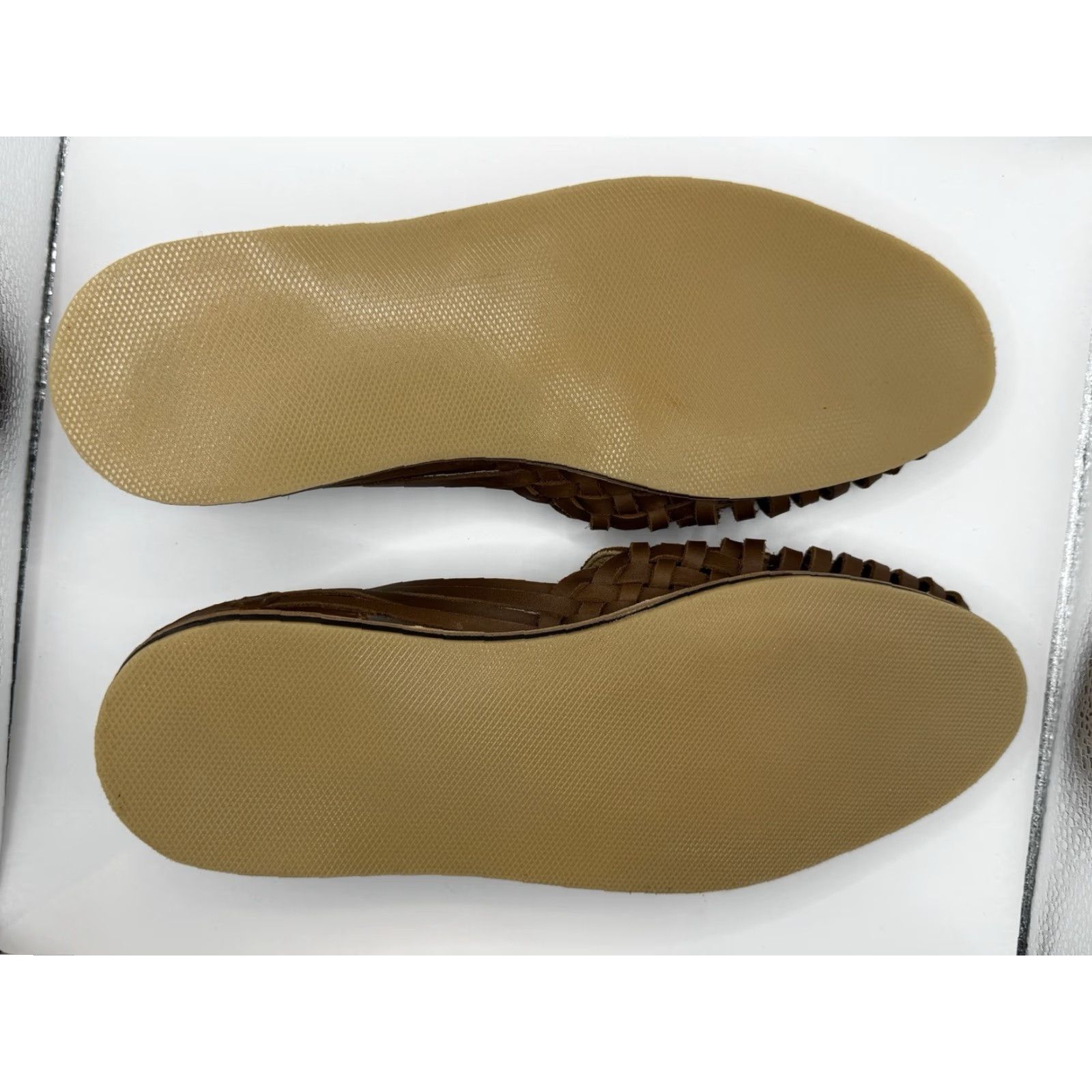 Nisolo NWOB Nisolo Men's Brown Woven Leather Slip On Huarache Sandals 12 Brown Leather Slip-On Cushioned Casual Travel Shoes Mens Size US 12 / EU 45 - 6 Thumbnail