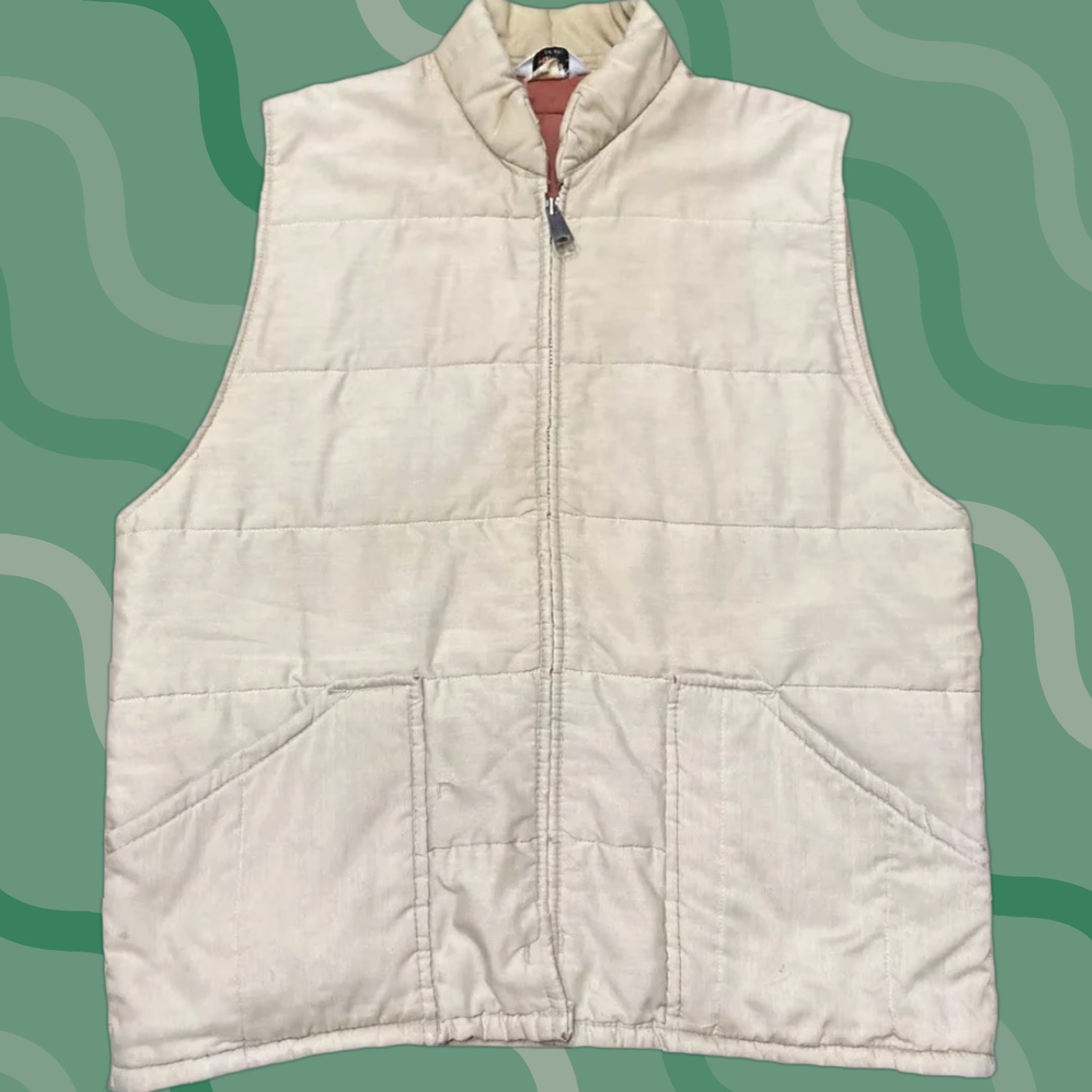 Vintage VINTAGE Tom Cat Mens Vest Jacket M USA Nine Lives Full Zip Orange Canvas 65% Polyester 35% Cotton Sleeveless Classic Zip Up Size US M / EU 48-50 / 2 - 1 Thumbnail