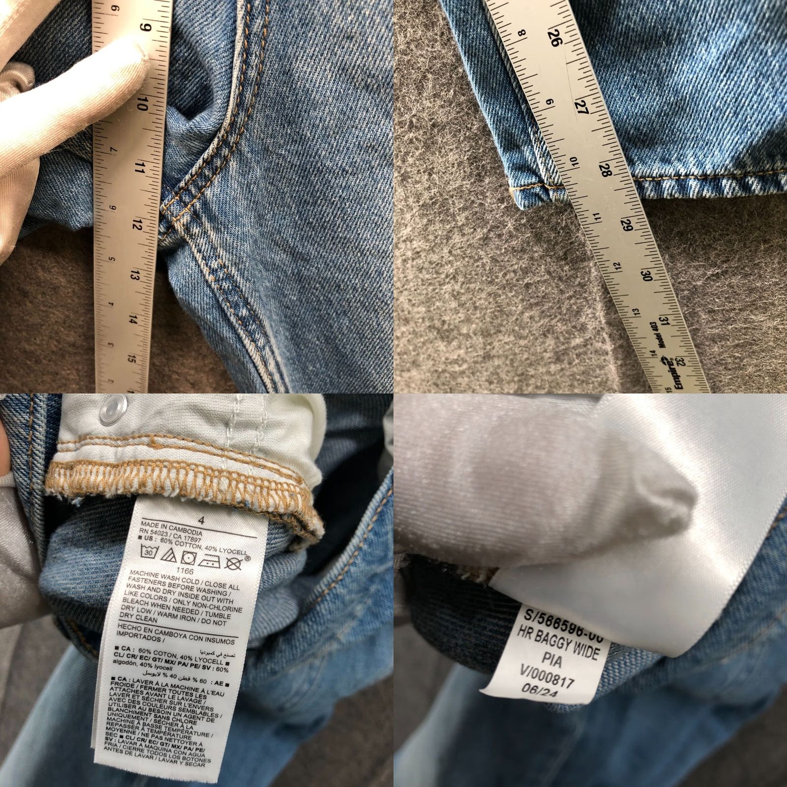 Old Navy Old Navy Jeans Womens 4 Blue Drapey Denim Baggy Wide Leg High Waisted Lyocell Jeans Women 4 Blue Wide-Leg Denim N/A Size 27" / US 4 / IT 40 - 8 Thumbnail