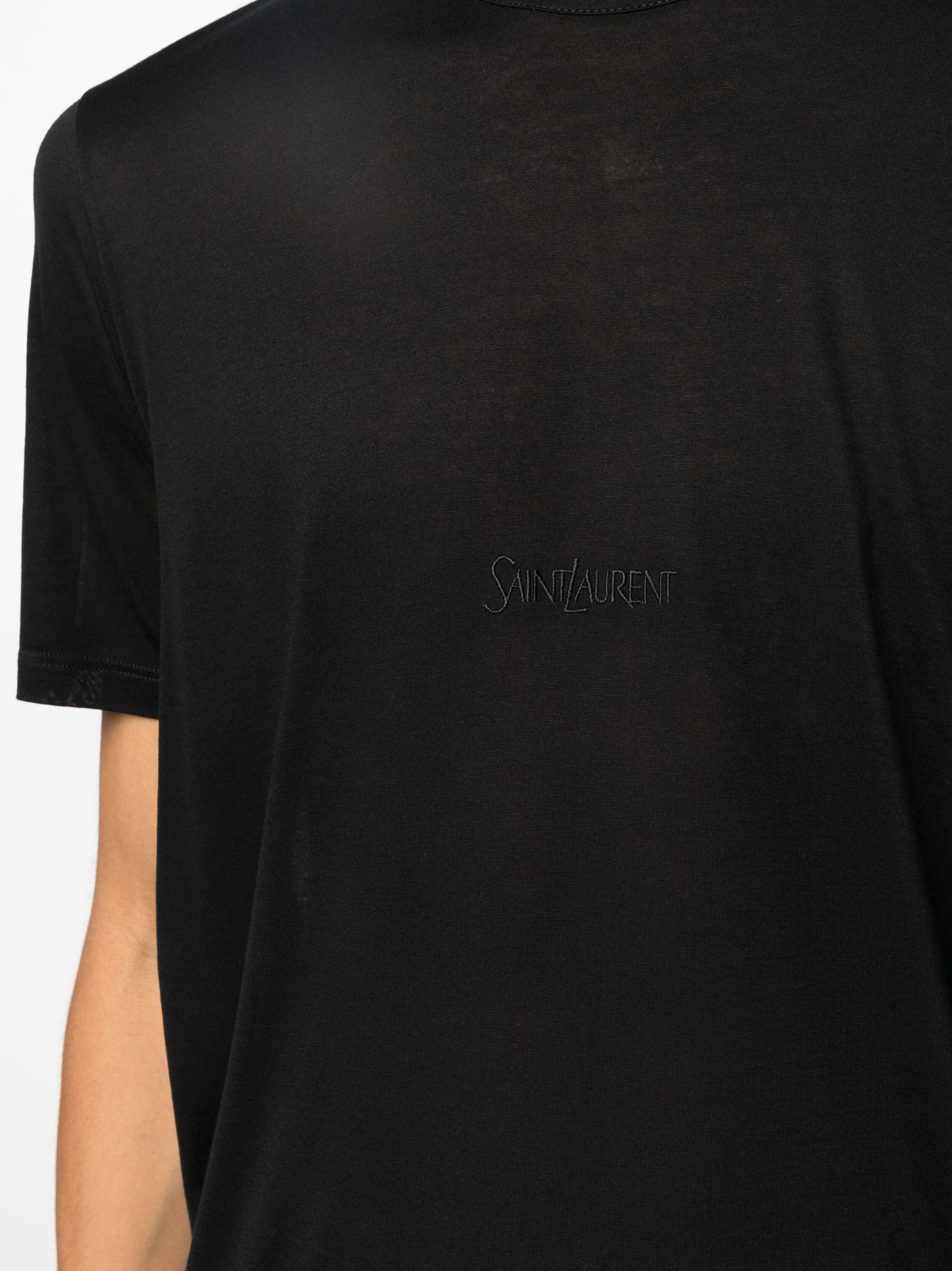 Saint Laurent Paris os11x1224 Crew-Neck Short-Sleeve T-Shirt in Black Size US M / EU 48-50 / 2 - 5 Thumbnail