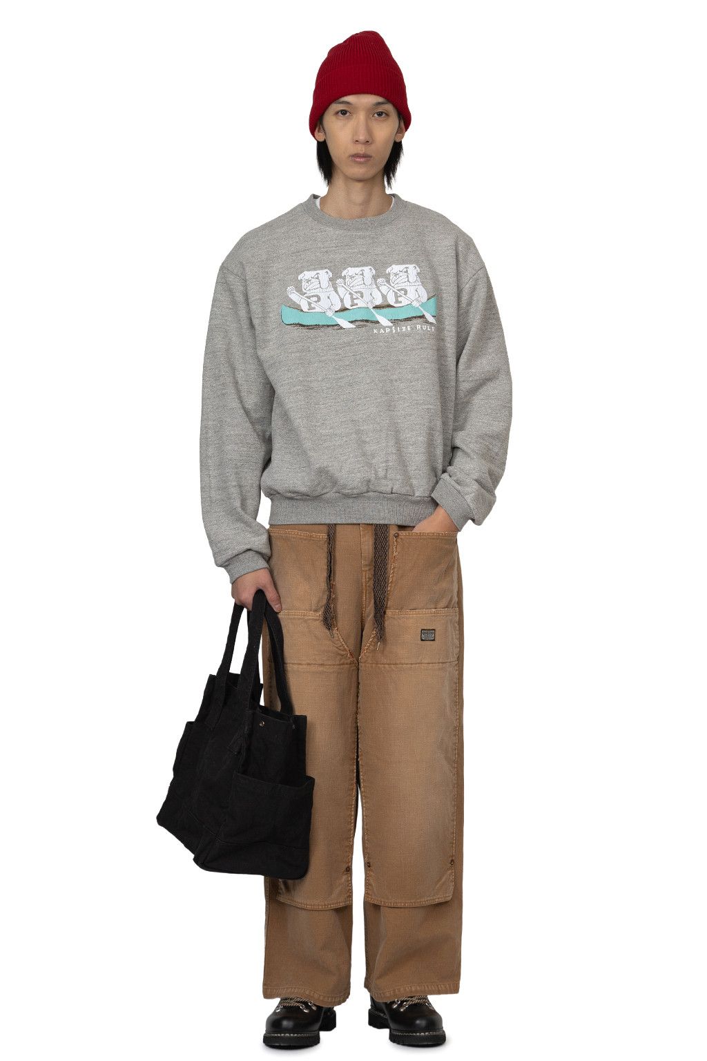Kapital Kapital Canvas W Knee easy baggy Pants HOBO damaged new L Size US 32 / EU 48 - 3 Thumbnail
