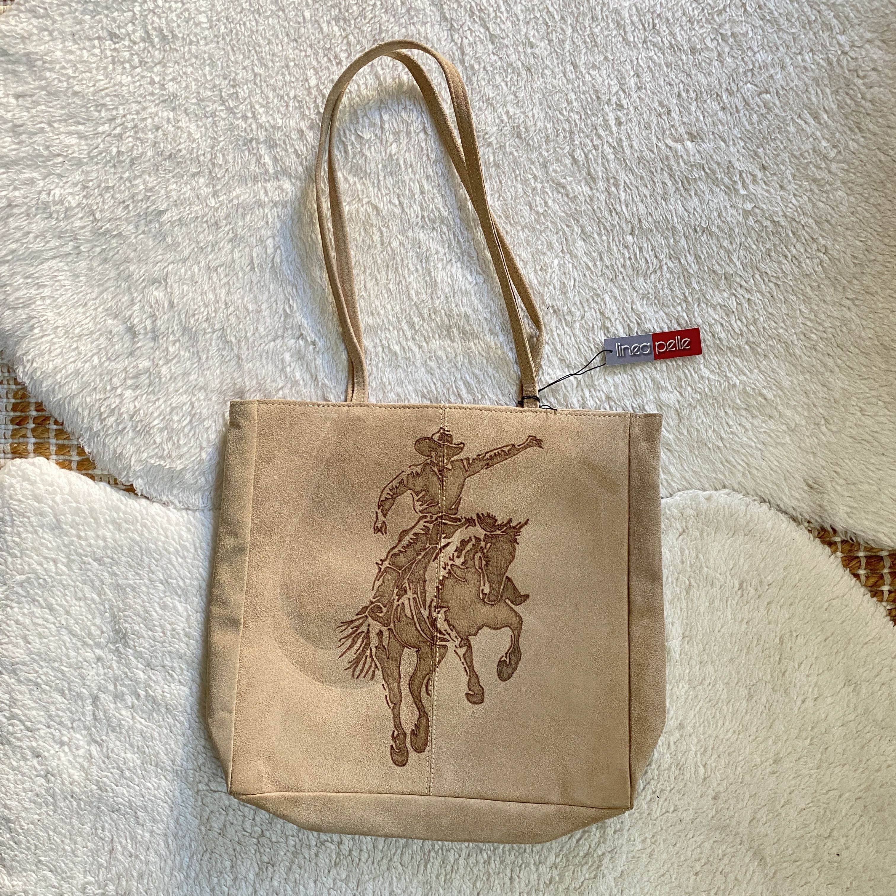 Other Hand-Burned Suede Tote Bag – One-of-One Custom Design Size ONE SIZE - 1 Thumbnail
