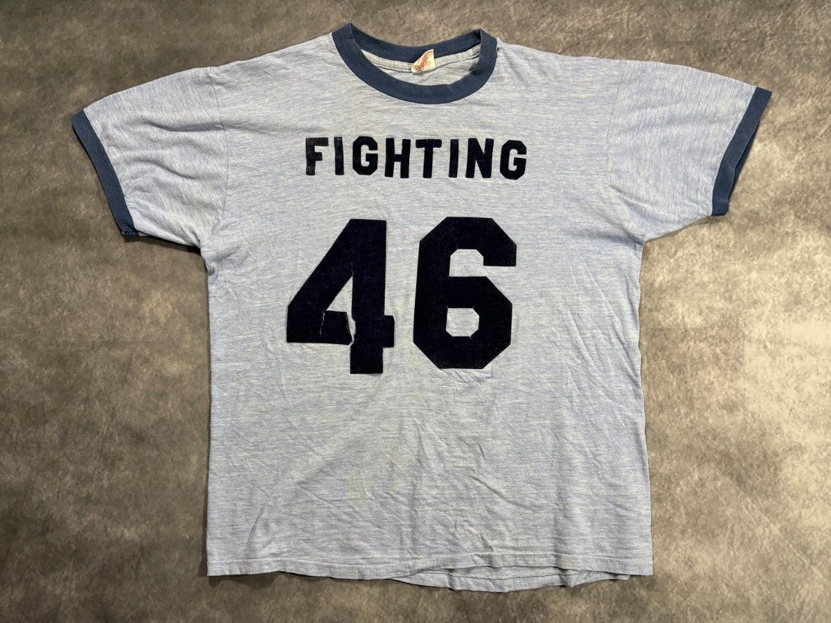 Vintage Thrashed Vintage Ringer Tee Fighting Bush Felt 1970s USA Size US M / EU 48-50 / 2 - 16 Thumbnail