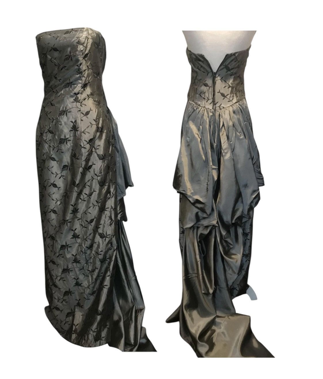 Jessica McClintock 1970 gorgepus Jessica Mcclintok tail gown taffeta dress Size XS / US 0-2 / IT 36-38 - 2 Thumbnail