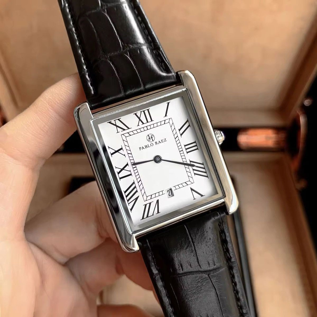 Leather Square Classical Watch Size ONE SIZE - 2 Thumbnail