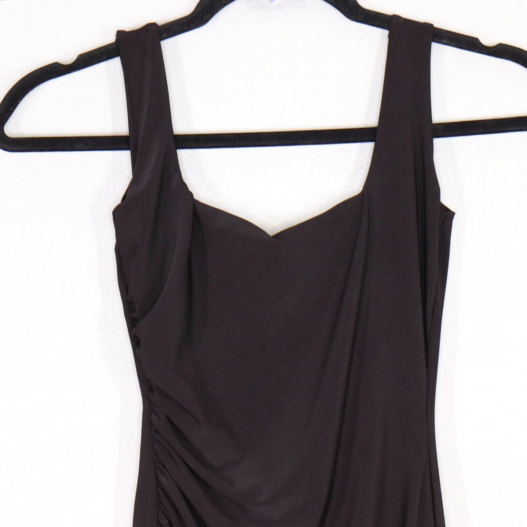 Vintage VINTAGE CLUB L LONDON Kate Maxi Dress Square Neck Slit Black, 0, Sleeveless, Bodycon, Party/Cocktail, Formal, Maxi Dress Women, Satin? Size S / US 4 / IT 40 - 3 Thumbnail
