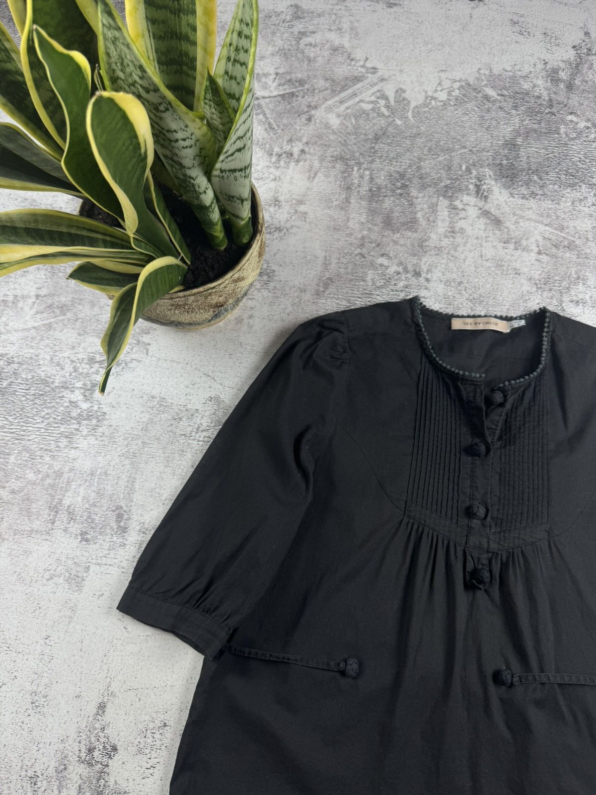 See by Chloe See By Chloé 6 Size Y2K Button Black Women's Shirt Blouse Tunic Top Dress IT 44 Size M / US 6-8 / IT 42-44 - 5 Thumbnail
