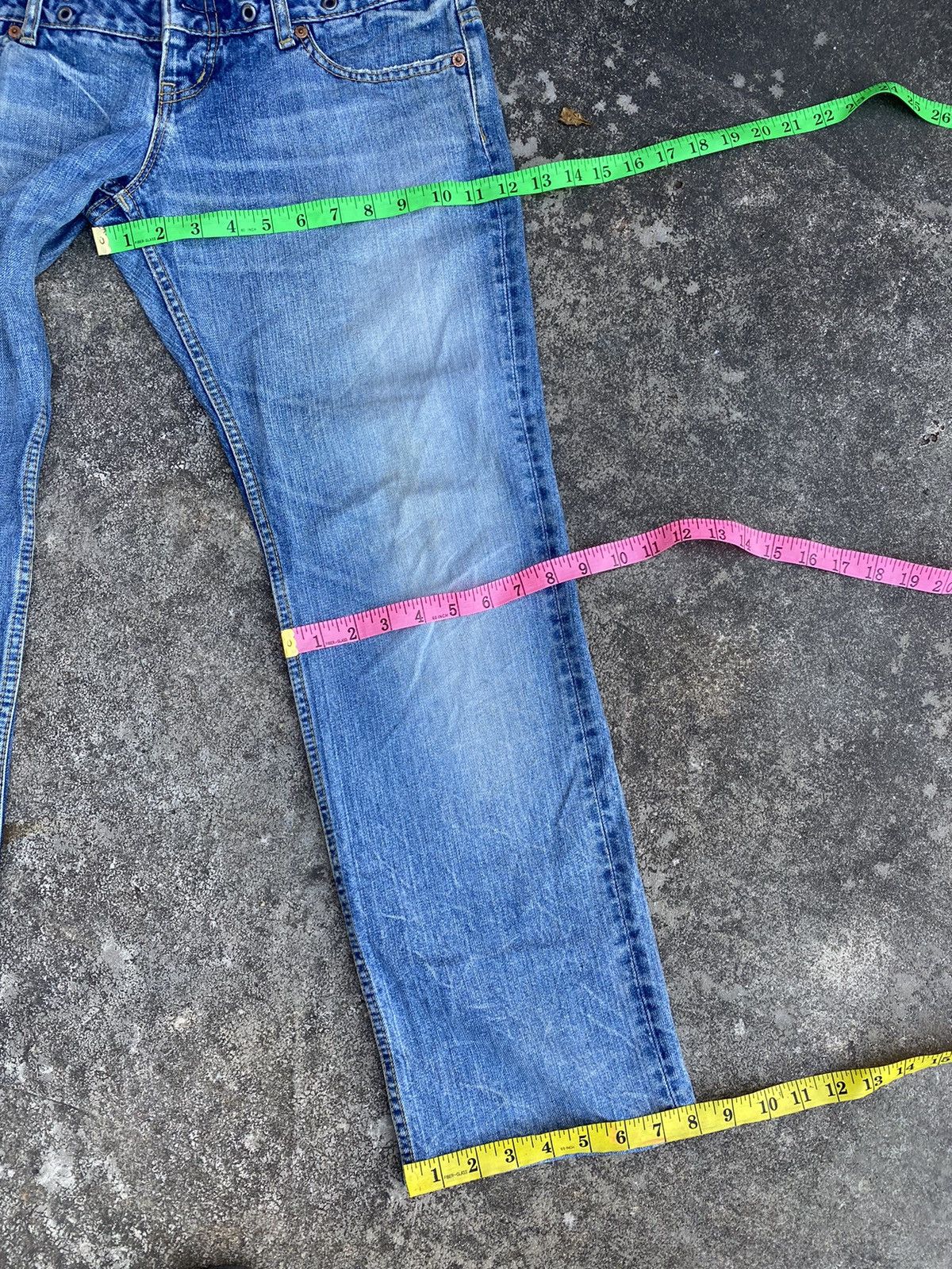 Japanese Brand Sick Crazy 🔥 Vintage Y2K Ant gauge Double Waisted Jeans Size US 33 - 17 Thumbnail