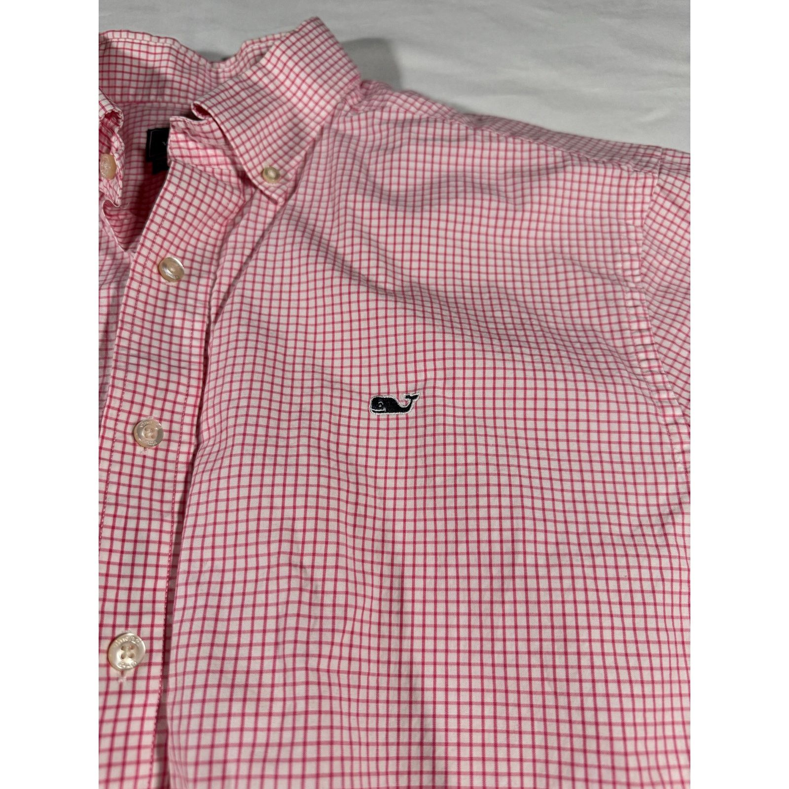 Vineyard Vines Vineyard Vines Classic Whale Shirt Mens L Pink Plaid Button Size US L / EU 52-54 / 3 - 2 Thumbnail