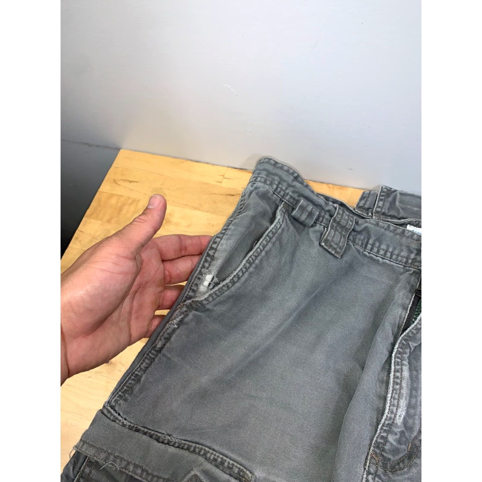Vintage VINTAGE Canyon River Blues Double Cargo Jeans Mens 34x32 Baggy Y2K Green Gray 11182 Size US 34 / EU 50 - 5 Thumbnail