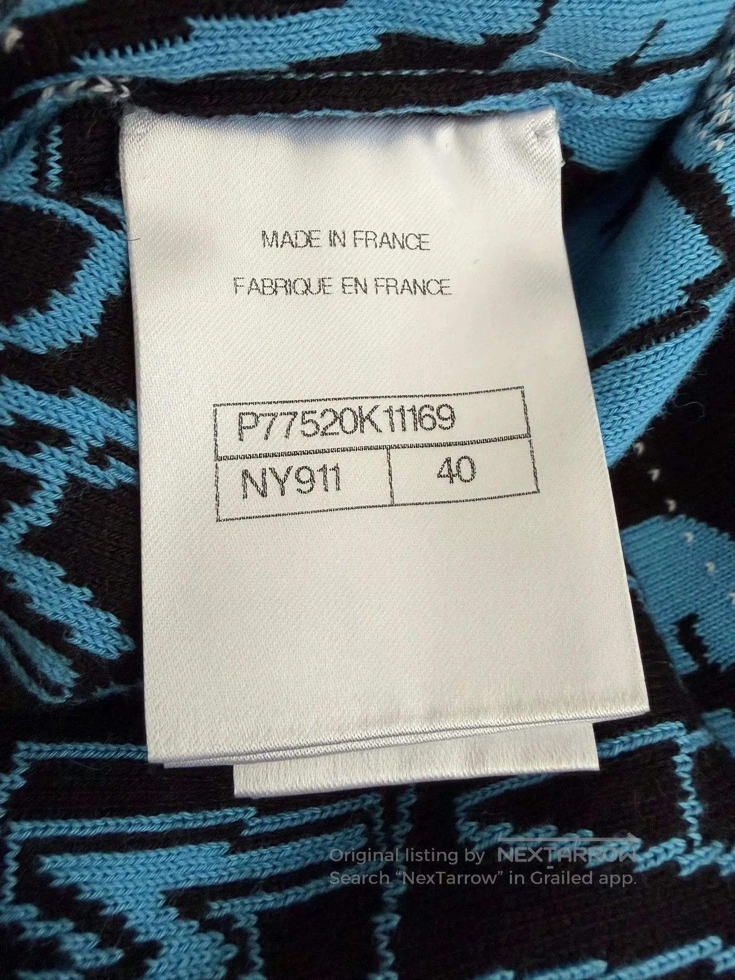 Chanel Chanel 24A Blue Letter Graffiti Sweater. Size US XL / EU 56 / 4 - 5 Thumbnail
