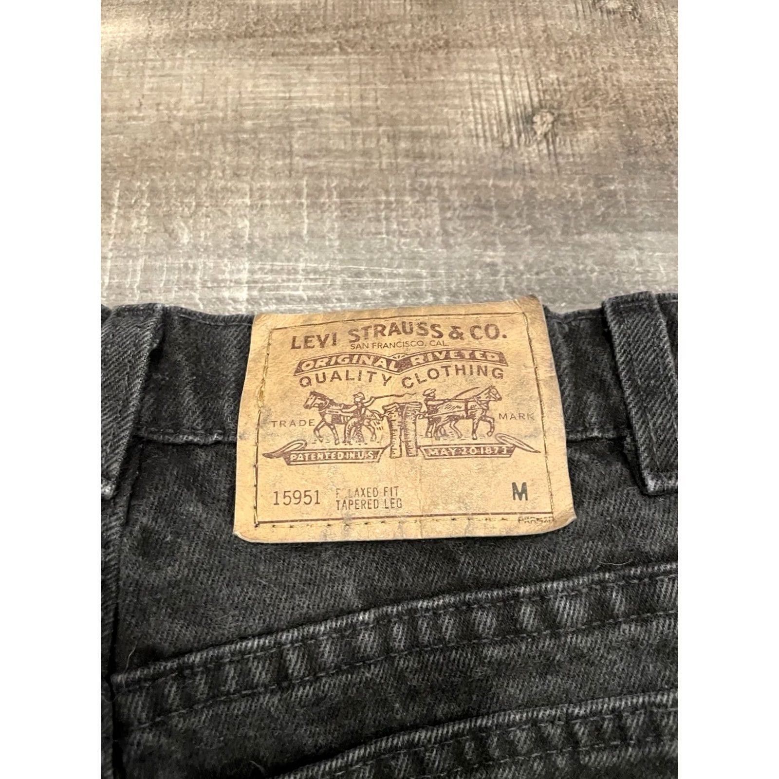 Levi's VINTAGE Levi's 951 Jeans Womens 10 Slim Tapered 28x29 Dark Black 90s Orange Tab Mens Girls Size 32" / US 10 / IT 46 - 3 Thumbnail