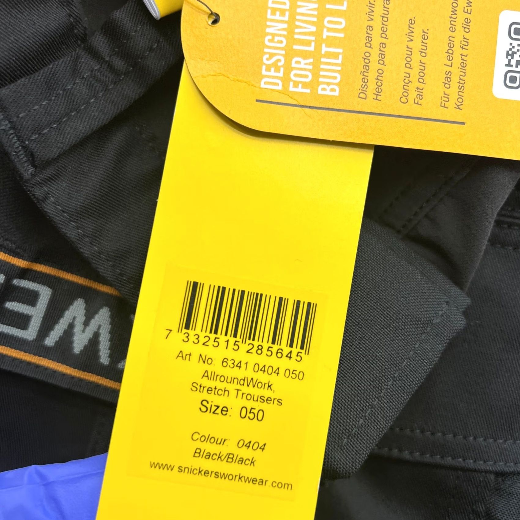 Kickers Snickers Pants 50 Black Allround Stretch Work Mens Size Trousers Knee Guard Cordura Size US 34 / EU 50 - 4 Thumbnail