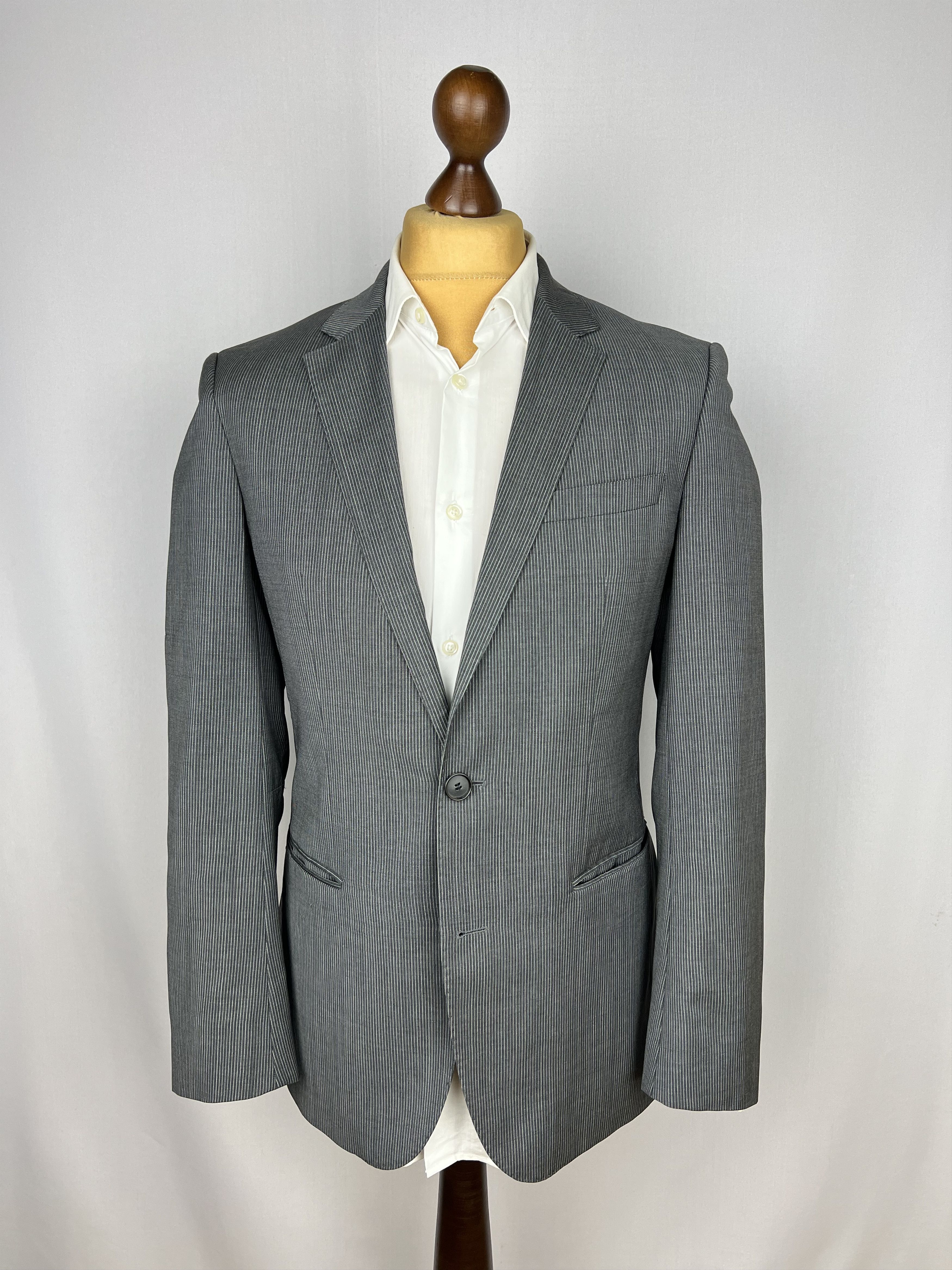Hugo Boss by Lanificio Biella Woven Micro-Striped Wool 2 Piece Suit Size 38R - 2 Thumbnail