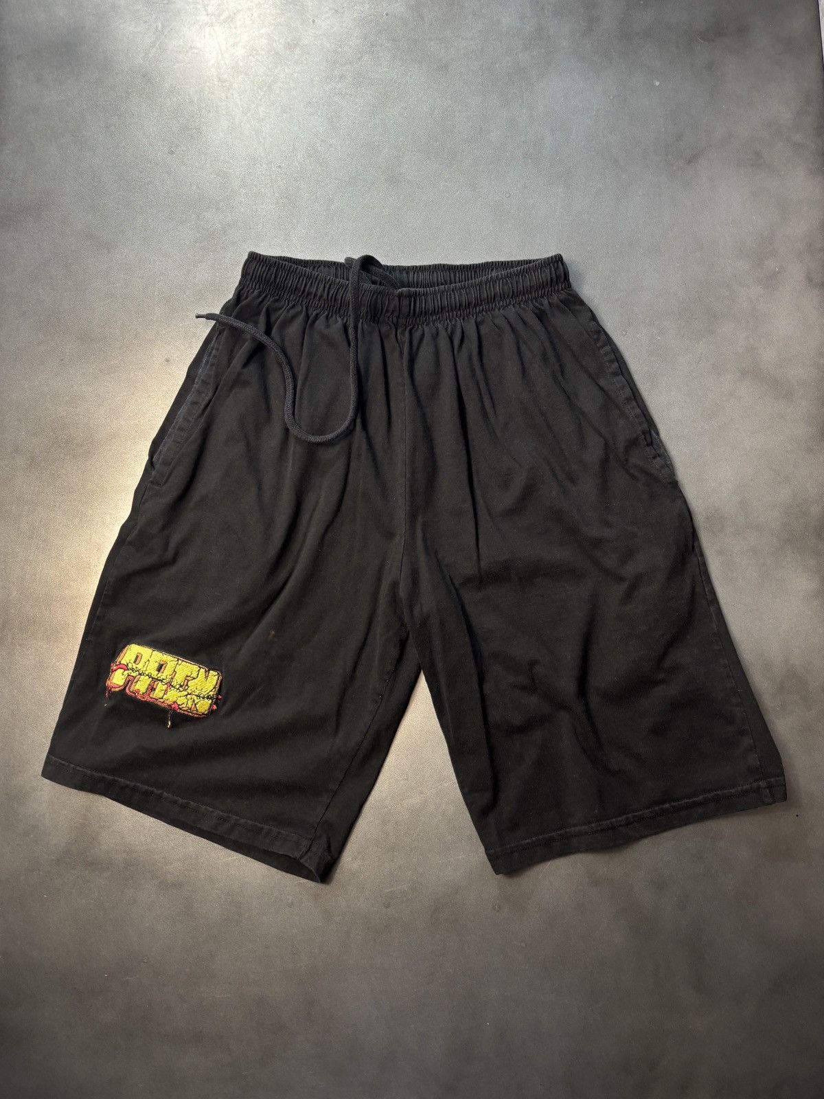 Actual Pain × Vintage 1990s Pain Shorts Vintage Drawstring Cotton Black Summer Med Size US 30 / EU 46 - 12 Thumbnail