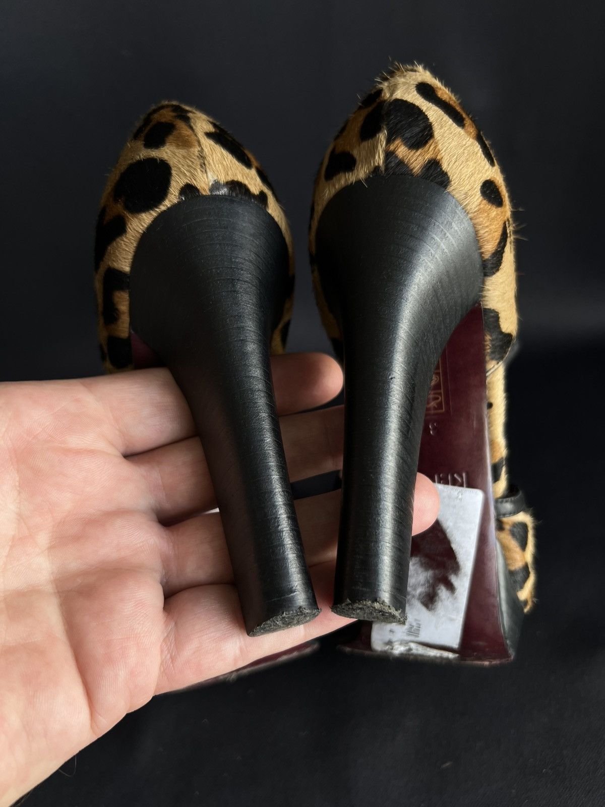 Kenzo KENZO Pony Fur Heels Shoes Beige / Black Size US 7 EU 37 1/2 Size US 7 / IT 37 - 8 Thumbnail
