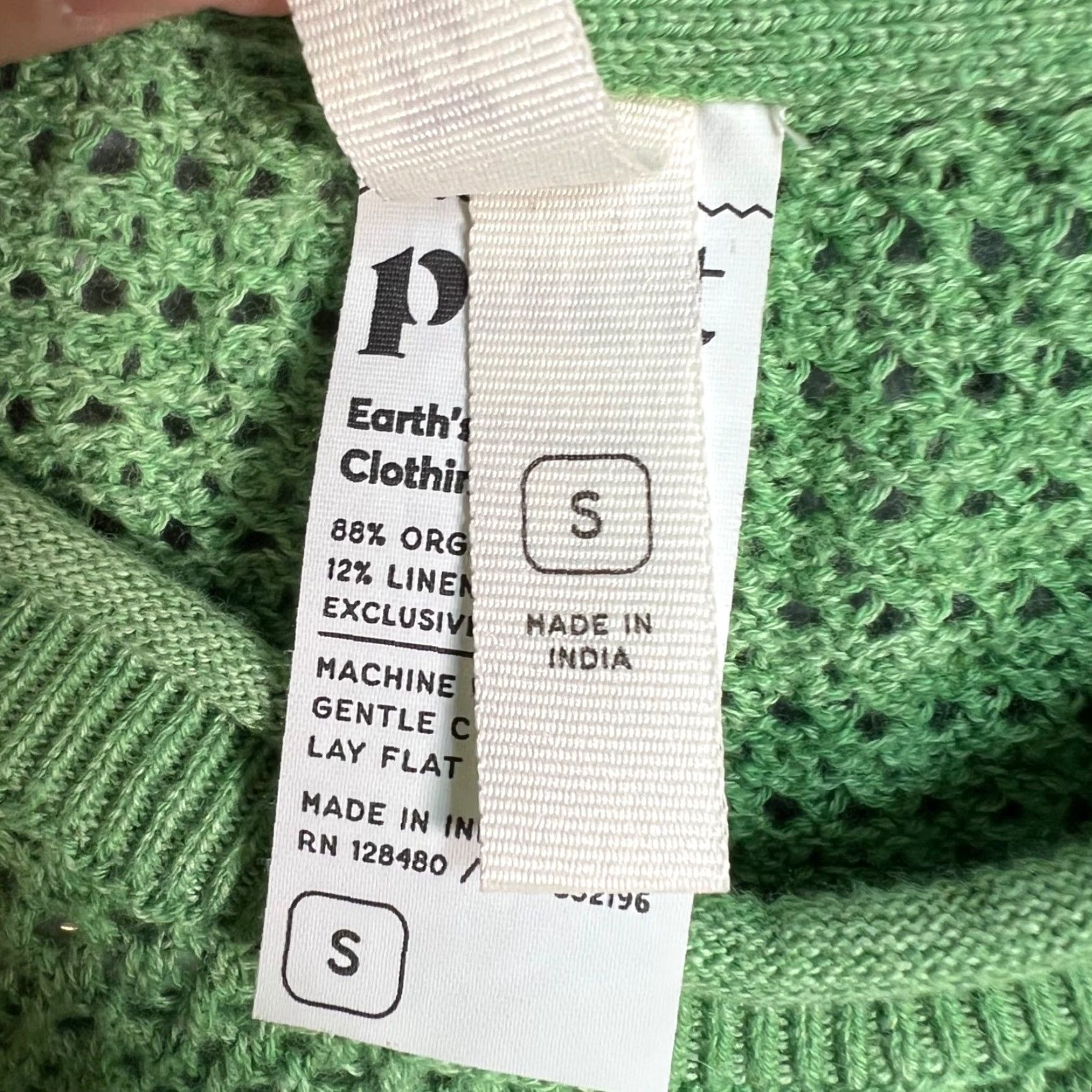 Vintage Pact Womens Small Green Knit Sleeveless Midi Dress Organic Cotton & Linen Blend Dress Size S / US 4 / IT 40 - 7 Thumbnail