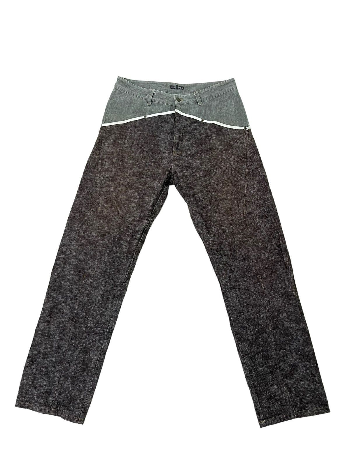 Japanese Brand Loose Jeans Subciety Japan Denim Hybrid Two Tone 6🟦9 Size US 34 / EU 50 - 1 Thumbnail