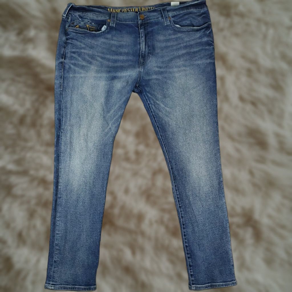 True Religion Jeans Mens 46x32 Blue Manchester United Slim Leg Denim Pants