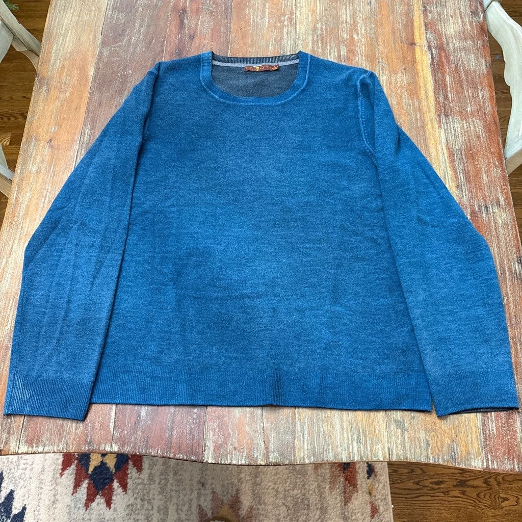 7 For All Mankind 7 For All Mankind Women’s Blue Crewneck Sweater L 100% Wool Size L / US 10 / IT 46 - 1 Thumbnail