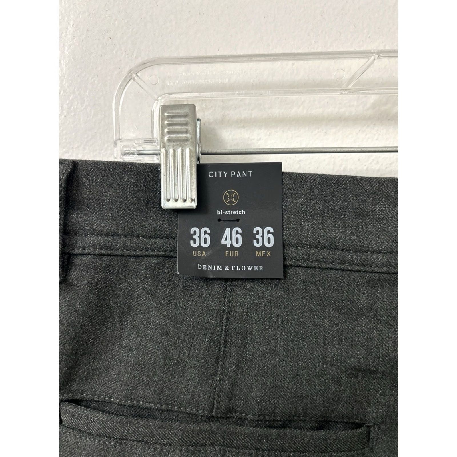 Denime Denim & Flower Ricky Singh City Pant Men 36x28 Gray Stretch Trousers NWT Regular Straight Front Wide Options Pants Size US 36 / EU 52 - 7 Thumbnail
