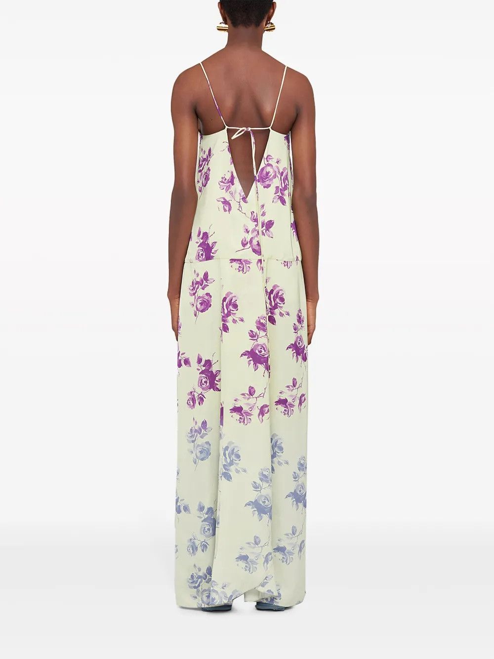 Jil Sander o1w1db10825 Floral-Print Maxi Dress in Multicolor Size S / US 4 / IT 40 - 4 Thumbnail