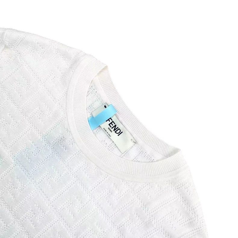 Fendi Fendi White old flower knitted short sleeves Size US XXS / EU 40 - 3 Thumbnail