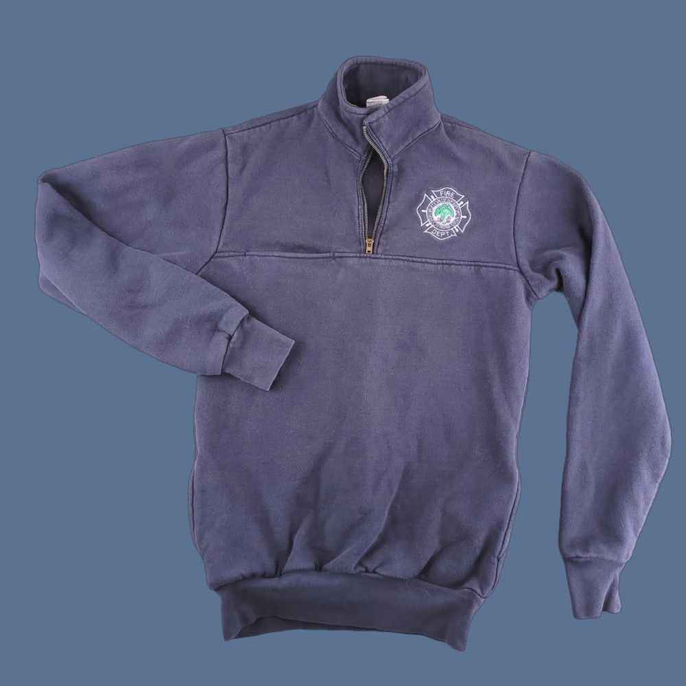 Union LA VINTAGE Union Sweatshirt Mens S Gray 1/4 Zip Lined Thick USA Pullover Long Sleeve Casual Long Size US S / EU 44-46 / 1 - 1 Thumbnail
