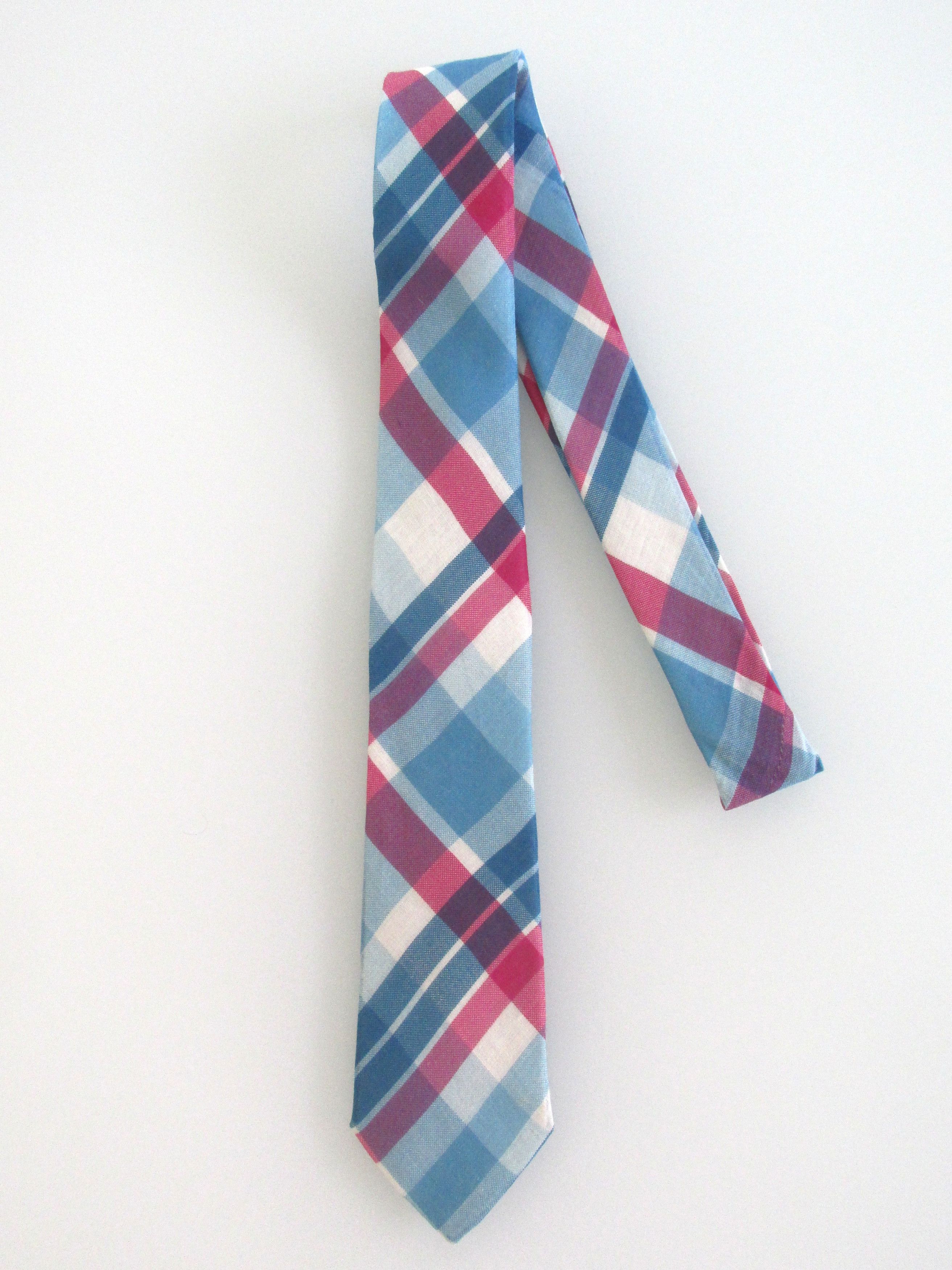 Express Express Men's Narrow Linen Plaid Tie Size ONE SIZE - 1 Thumbnail