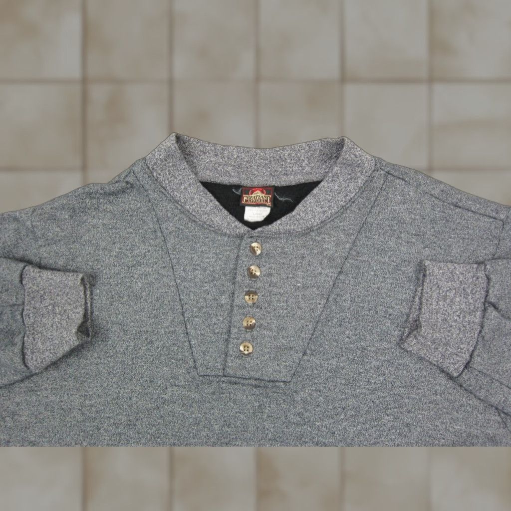 Vintage VINTAGE Greatland Sweater Mens Large L Gray Henley Made in USA Long Sleeve 90s Size US L / EU 52-54 / 3 - 1 Thumbnail
