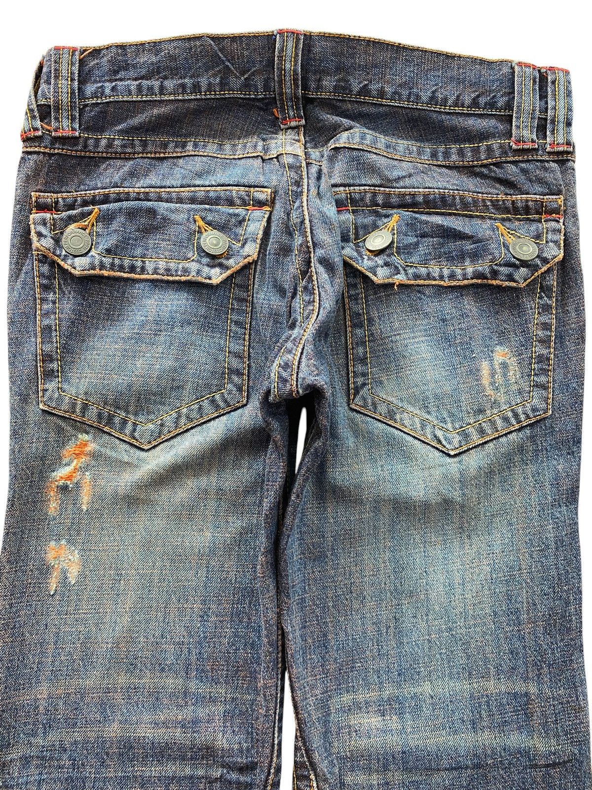 PPFM PPFM Custom Blue Wash Ripped Style Flare Jeans Size US 31 - 4 Thumbnail