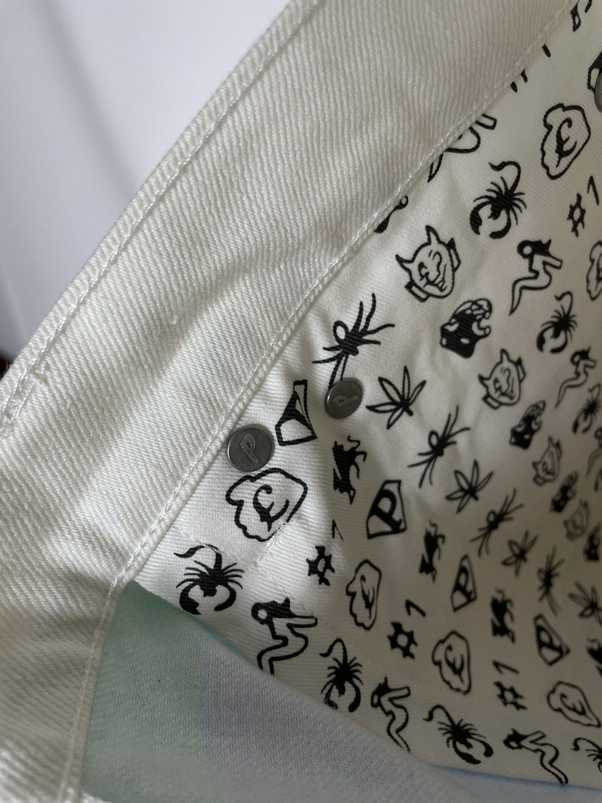 Palace Palace x Zomby DJ Graphic Printed Jeans Supreme White Pants Size US 34 / EU 50 - 16 Thumbnail