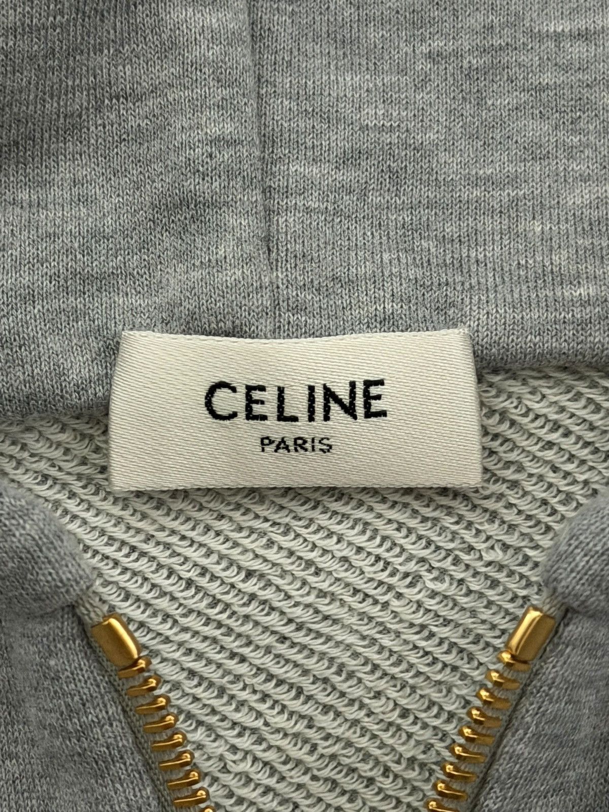 Celine Celine Triomphe Gold Logo Quarter Zip Hoodie Size US S / EU 44-46 / 1 - 5 Thumbnail