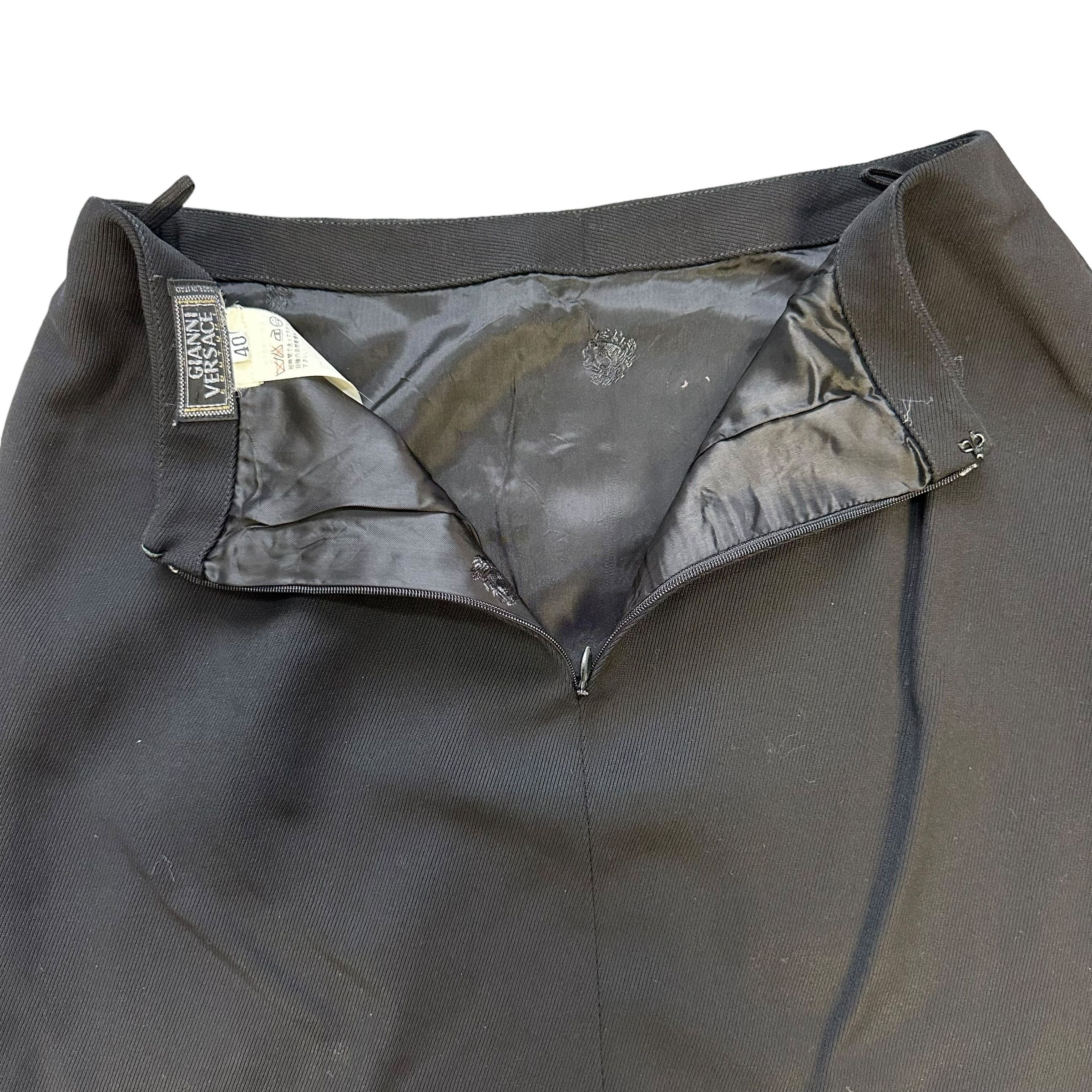 Versace GIANNI VERSACE Made in Italy Black Skirt Suit W26 #A44-1026 Size 26" / US 2 / IT 38 - 7 Thumbnail