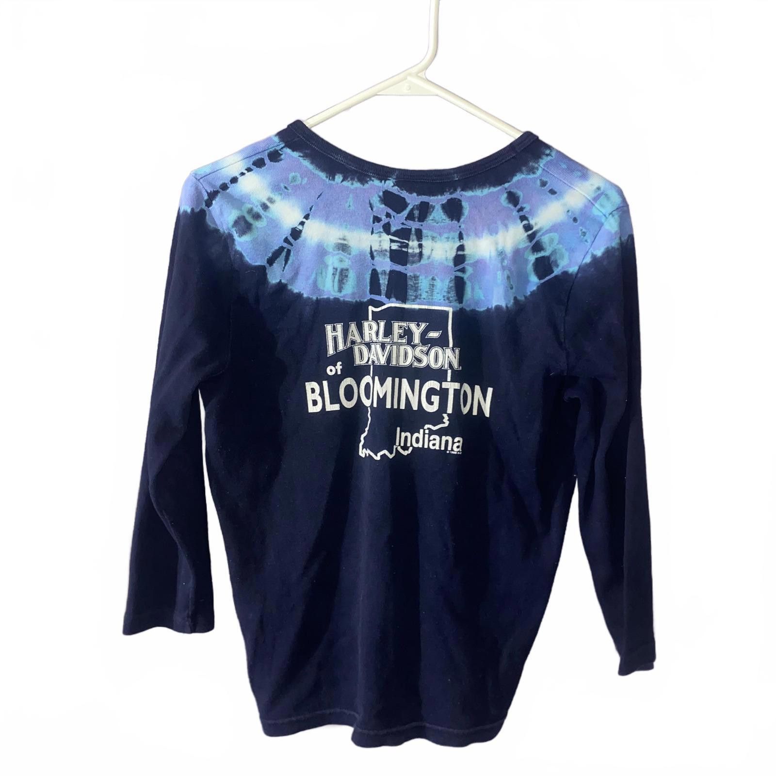 Harley Davidson Y2K Harley-Davidson Tie-Dye Top XL 3/4 Sleeve Tee Size XL / US 12-14 / IT 48-50 - 2 Thumbnail