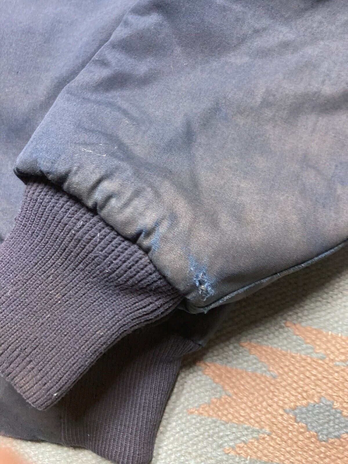 Vintage VTG 70s quilted bomber jacket master jac workwear blue 42 L Size US L / EU 52-54 / 3 - 6 Thumbnail