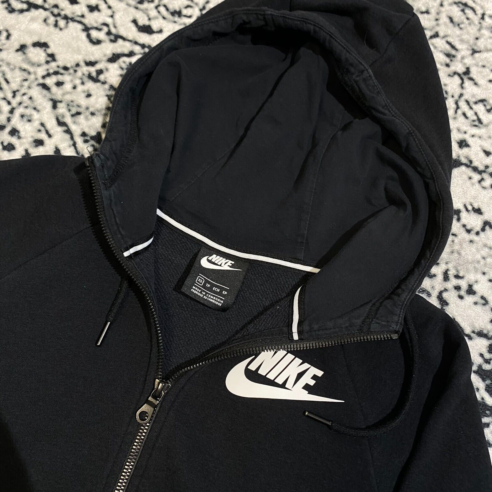 Nike × Vintage Vintage Nike Black Cotton Hoodie Size XS Archive Sport Size US XS / EU 42 / 0 - 5 Thumbnail