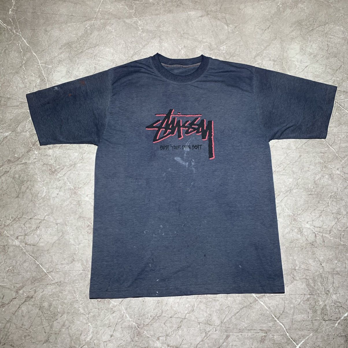 image of Stussy Big Logo Distressed Usa in Blue, Men's (Size Large)