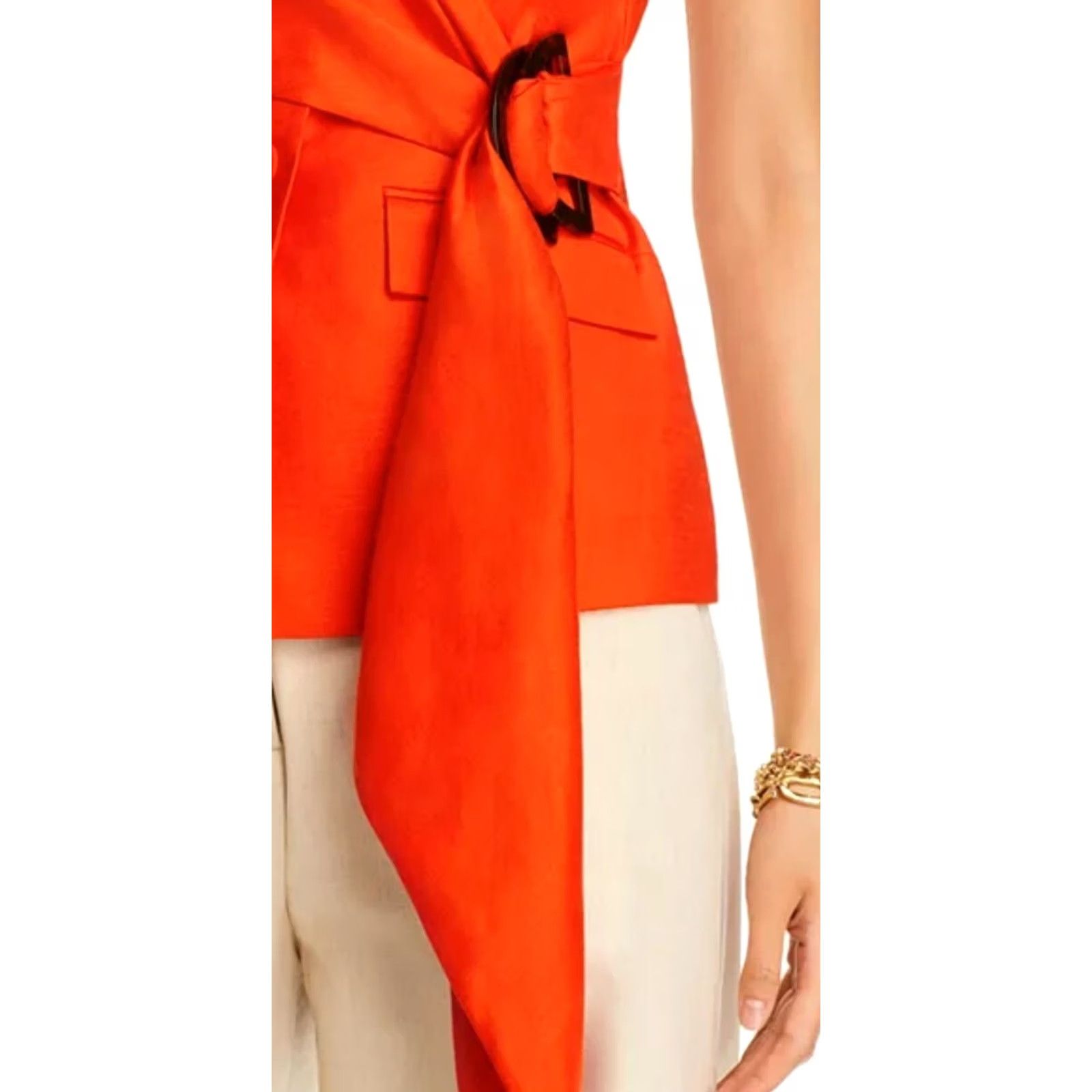 Bcbgmaxazria BCBG MAXAZRIA VEST CASCADING Orange 8 Womens Regular Polyester Color Size M / US 6-8 / IT 42-44 - 4 Thumbnail