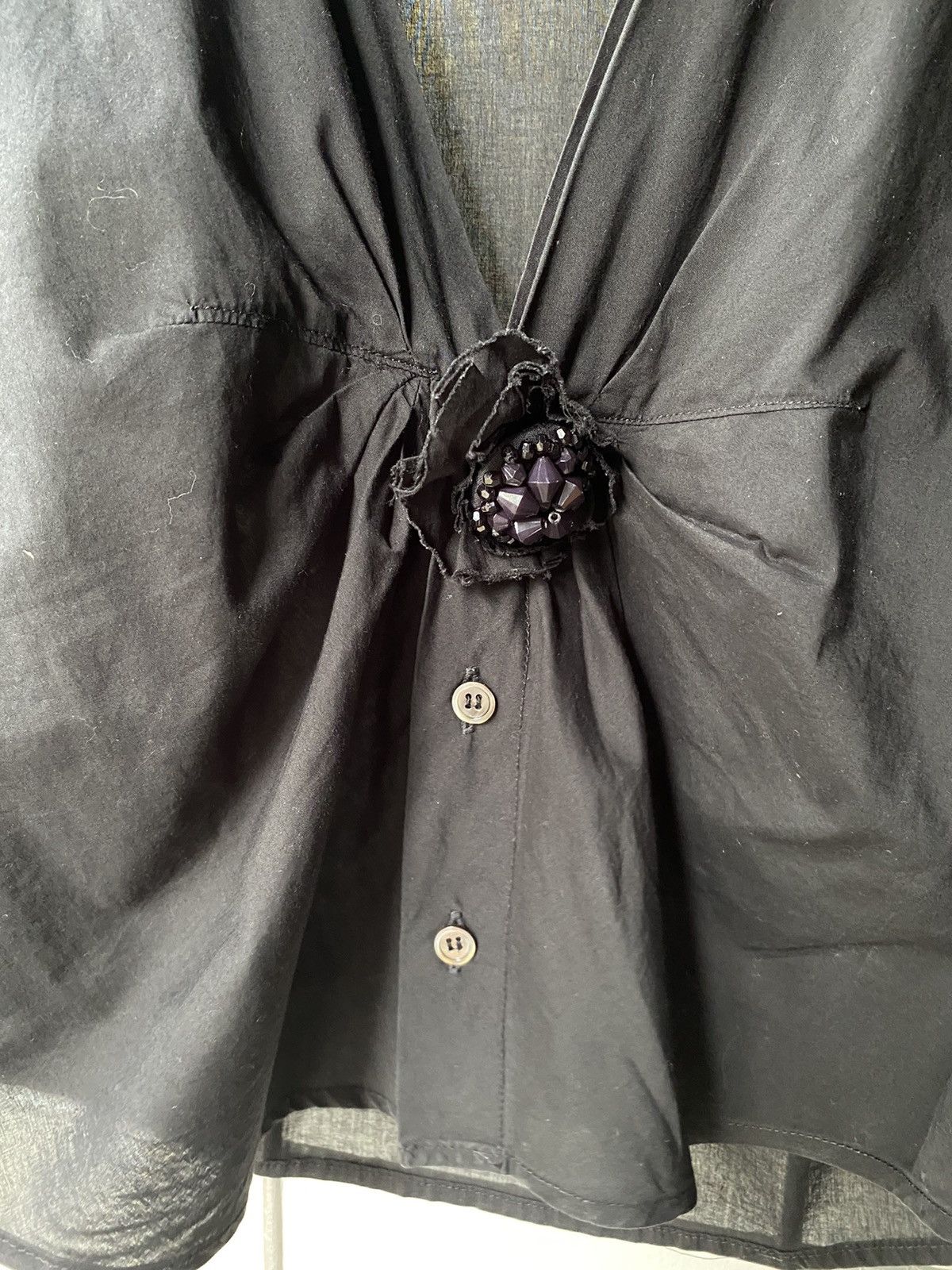 Zucca ZUCCA Black Rosette Front Blouse Size M / US 6-8 / IT 42-44 - 20 Thumbnail