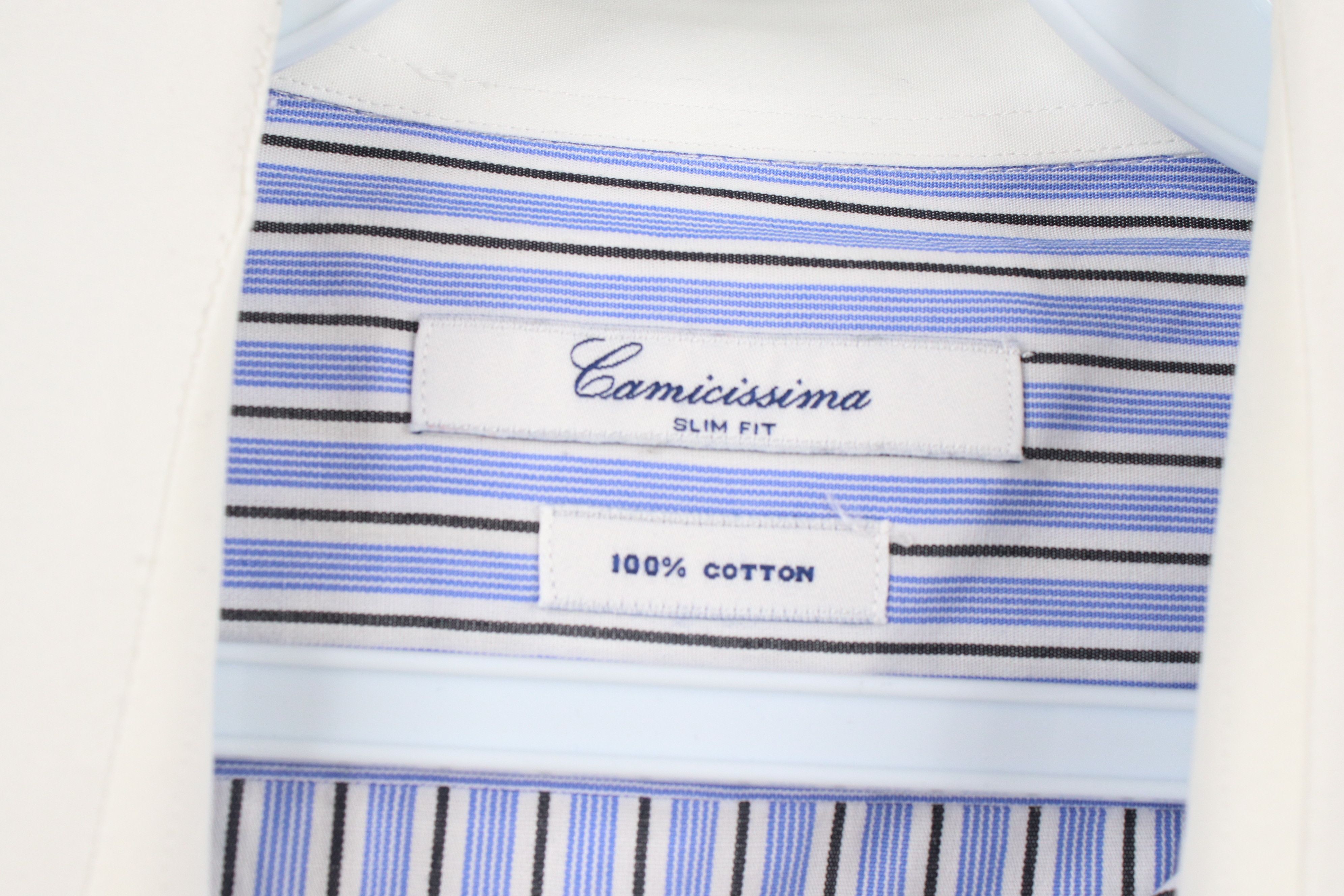 Vintage Camicissima Striped French Cuff Collared Button Dress Shirt Size US M / EU 48-50 / 2 - 9 Thumbnail